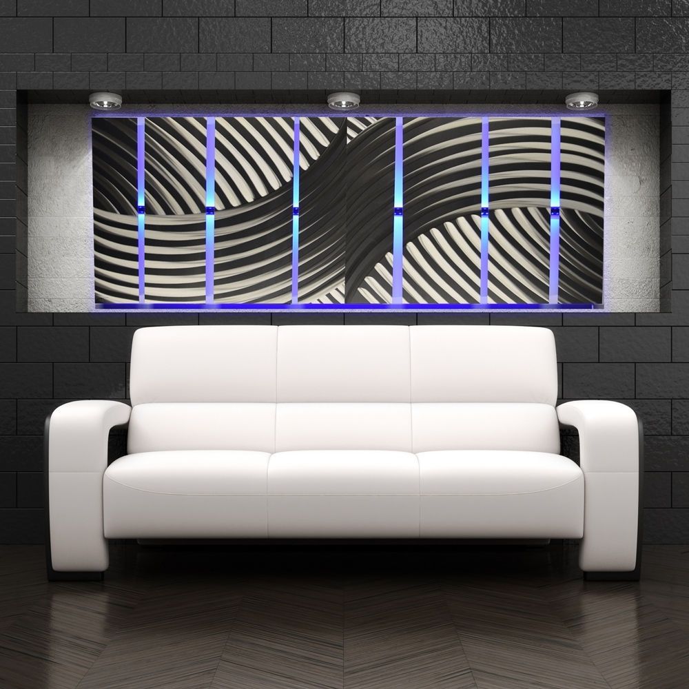 Abstract Metal Wall Art Inside Preferred Color Changing Led Modern Abstract Metal Wall Art Sculpture Painting (View 14 of 15)