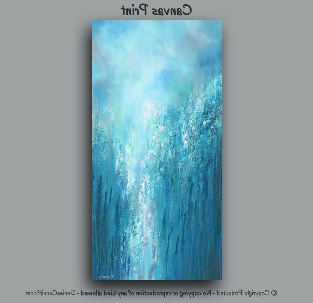 Abstract Oversized Canvas Wall Art Within Newest Blue And Gray Abstract Vertical Canvas Wall Art, For Bathroom Or (Photo 11 of 15)