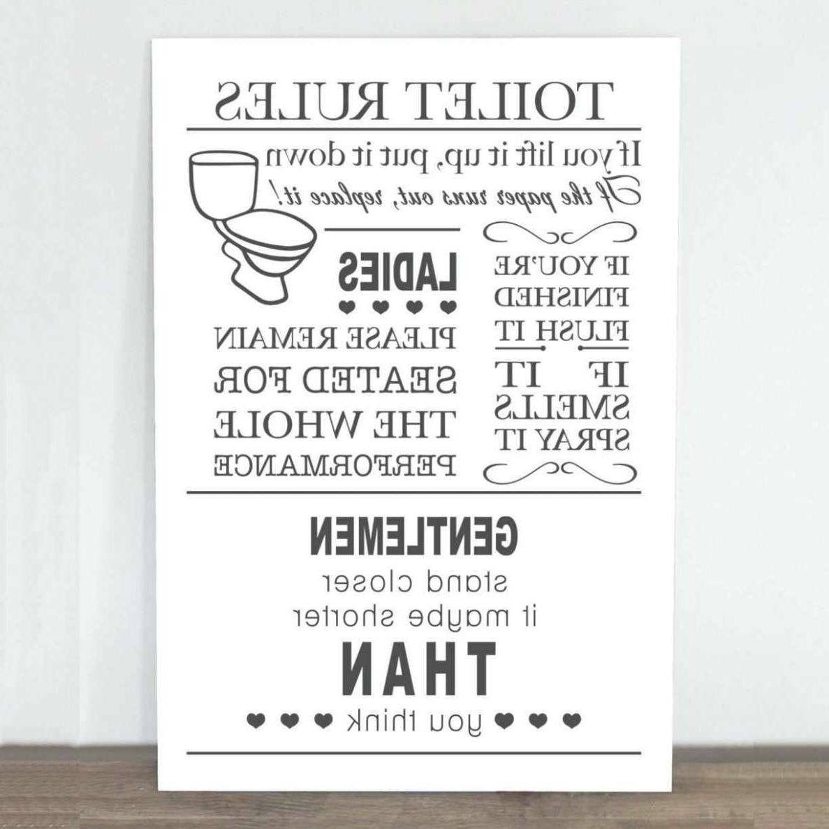 Featured Photo of 15 Photos Bathroom Rules Wall Art