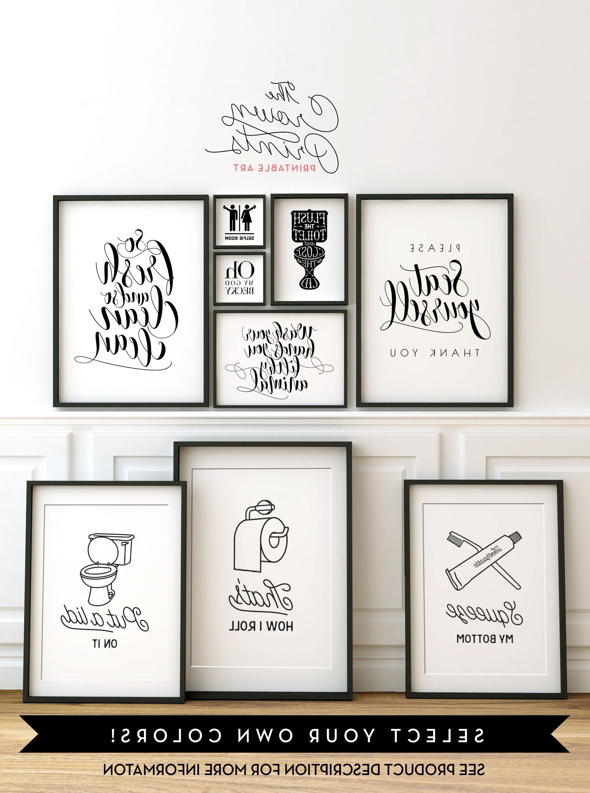 Bathroom Wall Art For Trendy Printable Bathroom Wall Art From The Crown Prints On Etsy – Lots Of (Photo 1 of 15)