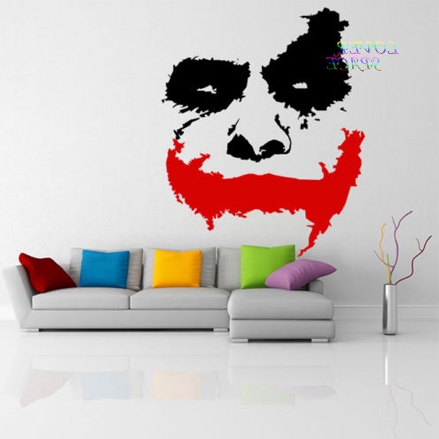 Best And Newest Vinyl Wall Decal Scary Joker Face Movie Batman The Dark Knight Regarding Joker Wall Art (Photo 6 of 15)