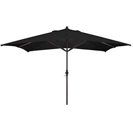 Black Patio Umbrellas For Well Known Amazon : California Umbrella 11' X 8' Rectangle Aluminum Market (View 9 of 15)