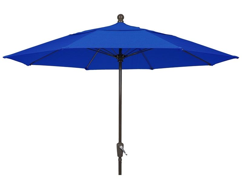 Blue Patio Umbrellas Pertaining To Current Pacific Blue Canopy 9' Octagon Patio Crank Umbrella – Bronze Finish (View 9 of 15)