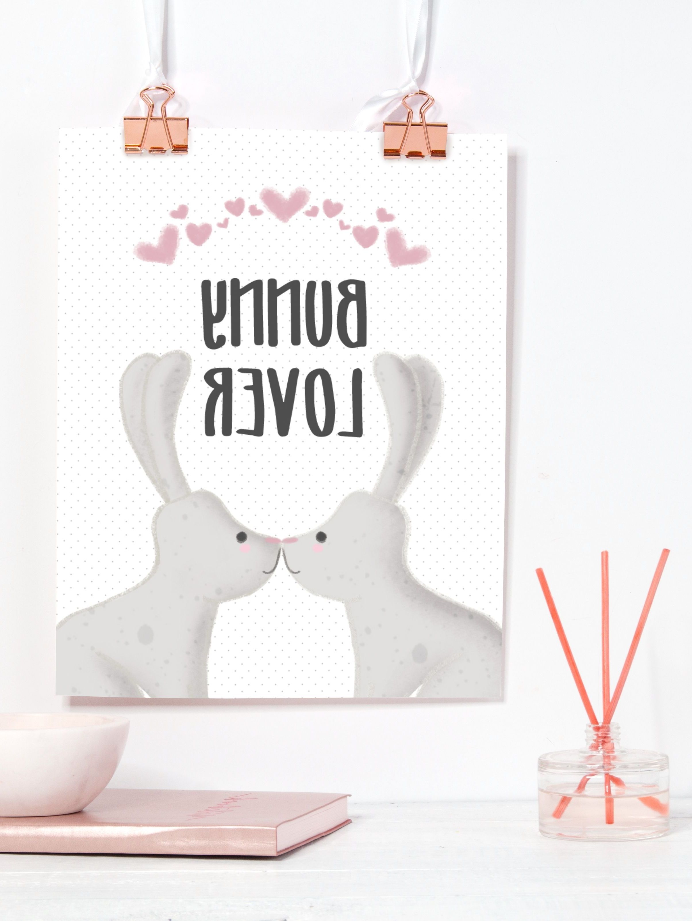Bunny Wall Art With Regard To Most Recent Bunny Printable – Rabbit Printable – Easter Print – Easter Decor (View 9 of 15)