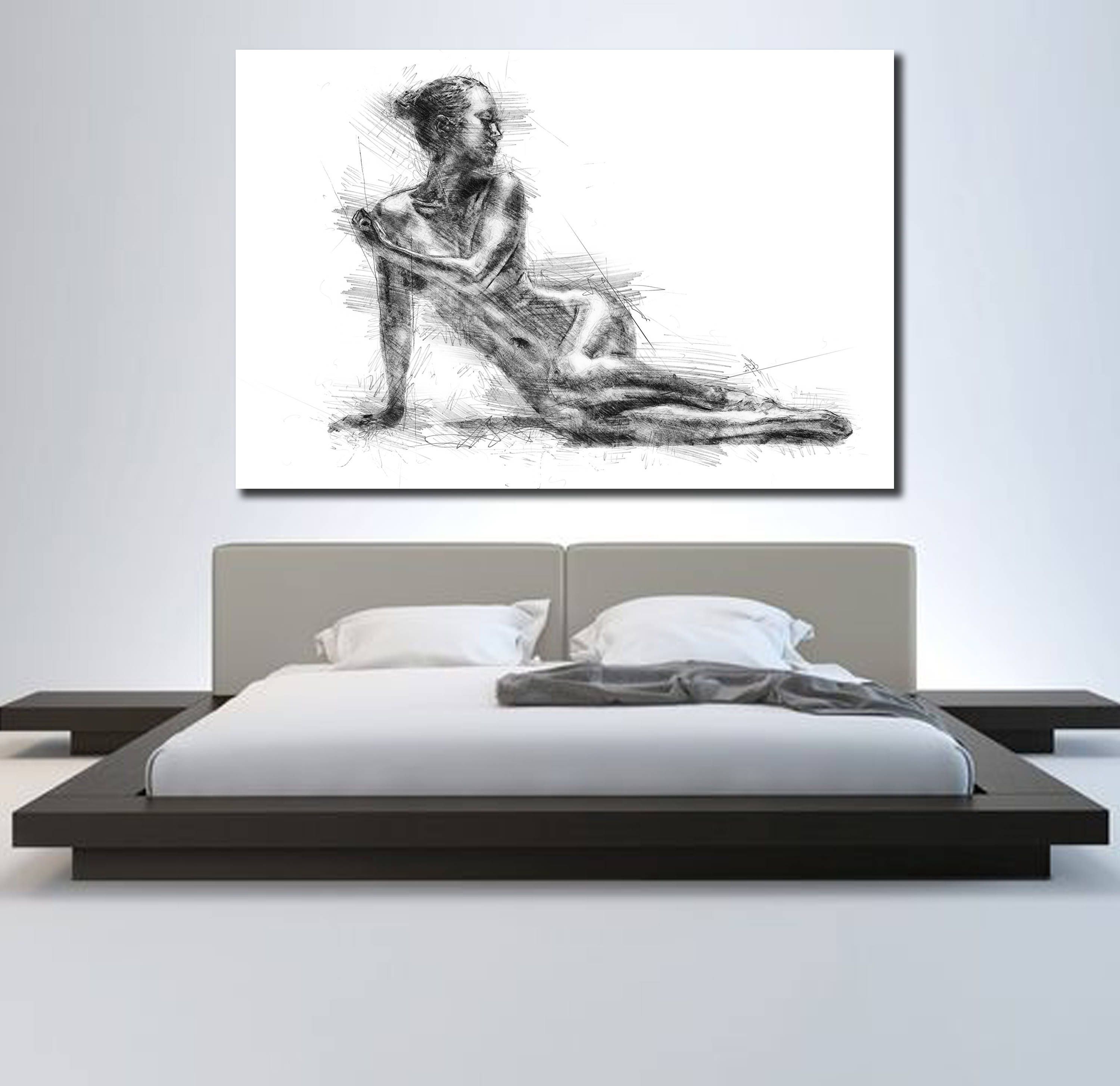 Canvas Art Bedroom Wall Decor, Elegant Contemporary Abstract Canvas Throughout Most Recently Released Wall Art For Bedroom (Photo 14 of 15)