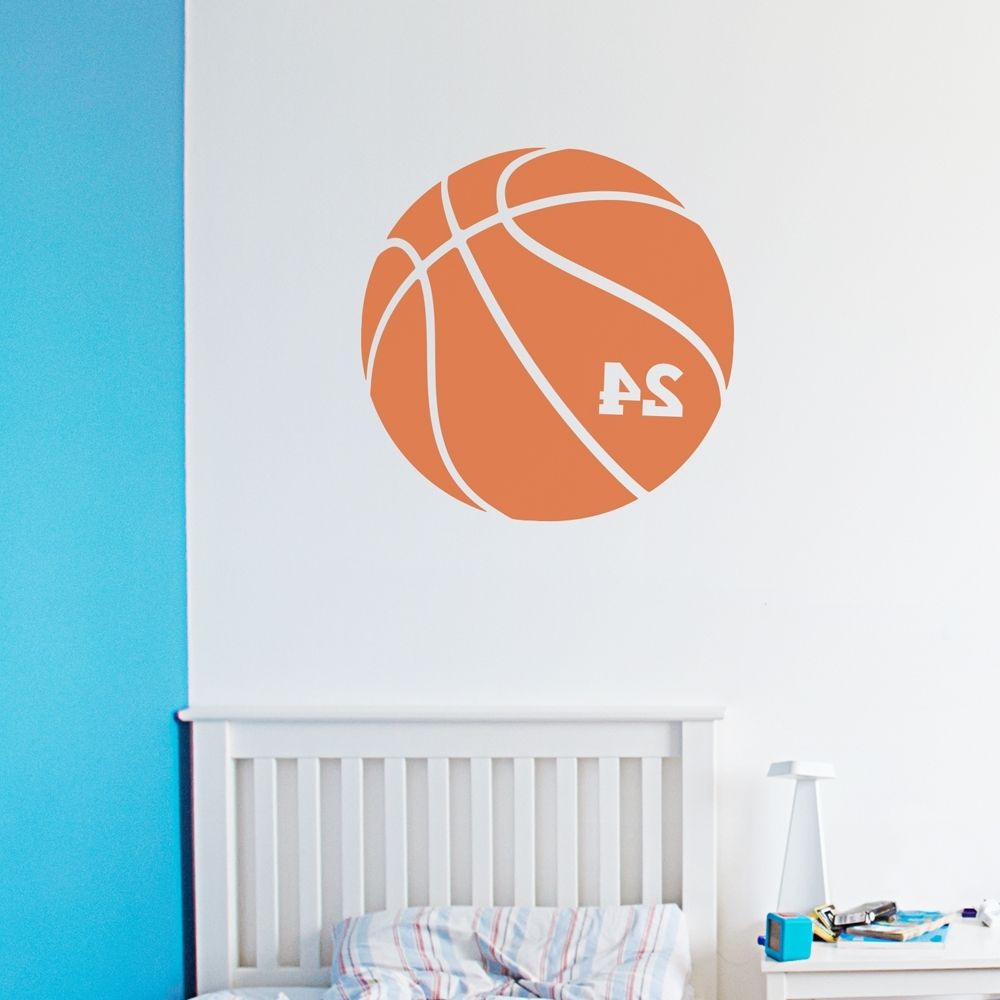 Current Basketball Wall Art Regarding Basketball Number Wall Art Decal (Photo 11 of 15)