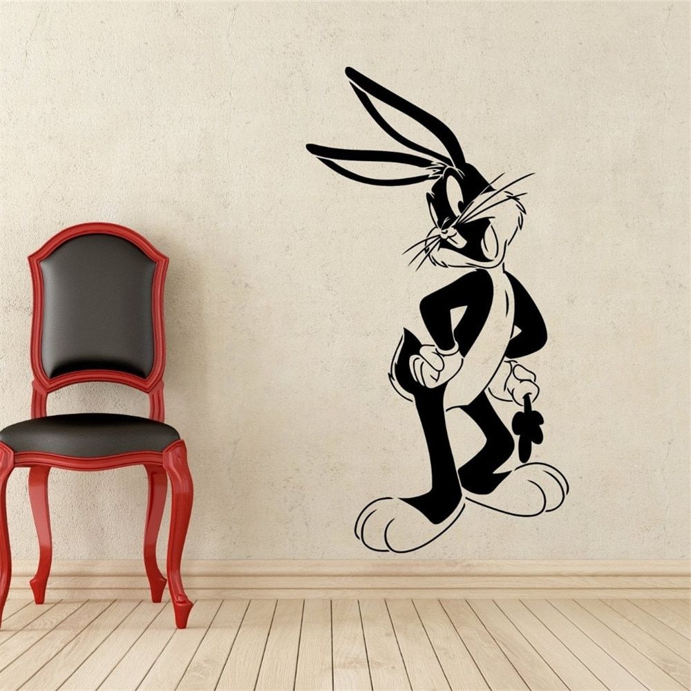 Current Bugs Bunny Wall Decal Looney Tunes Kids Cartoon Vinyl Sticker Intended For Bunny Wall Art (View 12 of 15)