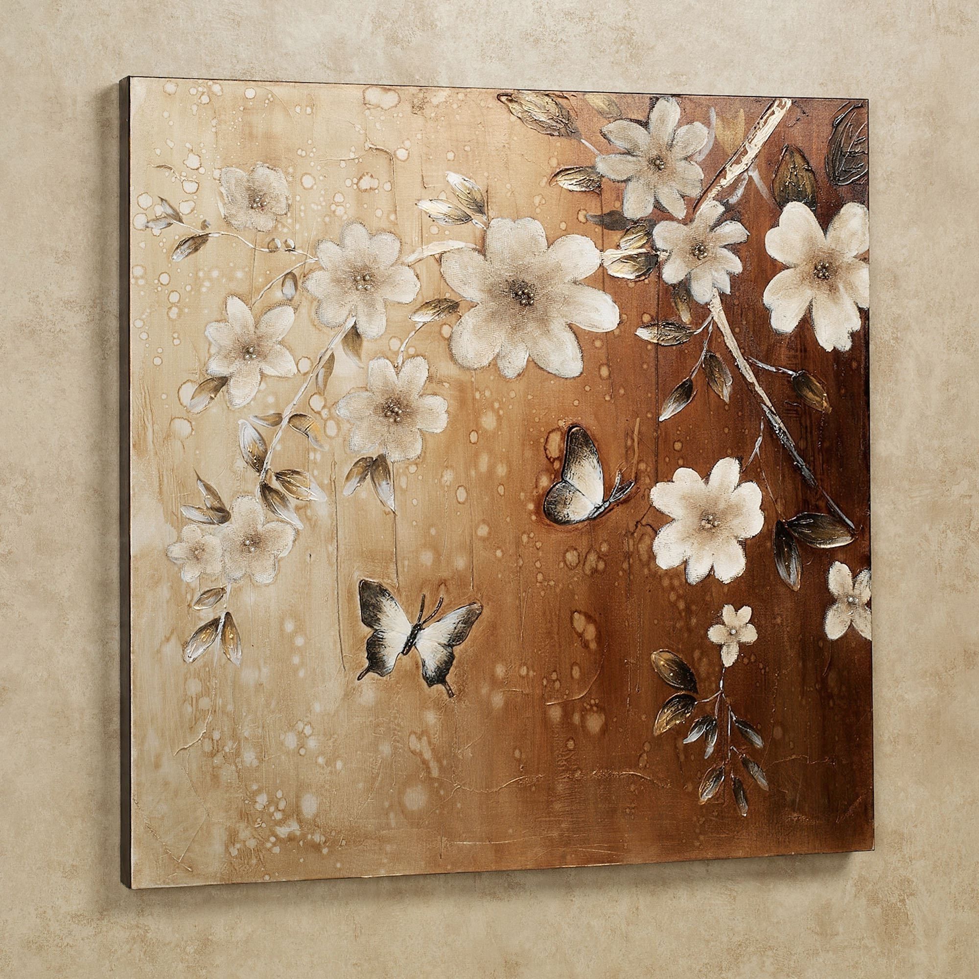 Current Midday Sun Butterfly Floral Canvas Wall Art Within Floral Canvas Wall Art (View 4 of 15)