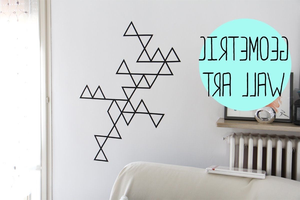 Diy:geometric Wall Art With Washi Tape – Decorazione Da Muro Con Pertaining To Latest Washi Tape Wall Art (Photo 1 of 15)