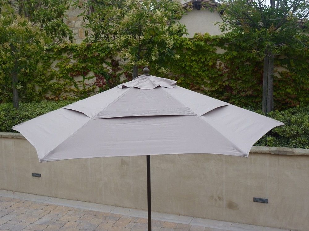 Double Vented Replacement Umbrella Canopy For 9ft 8 Ribs Market Within Newest Vented Patio Umbrellas (Photo 1 of 15)