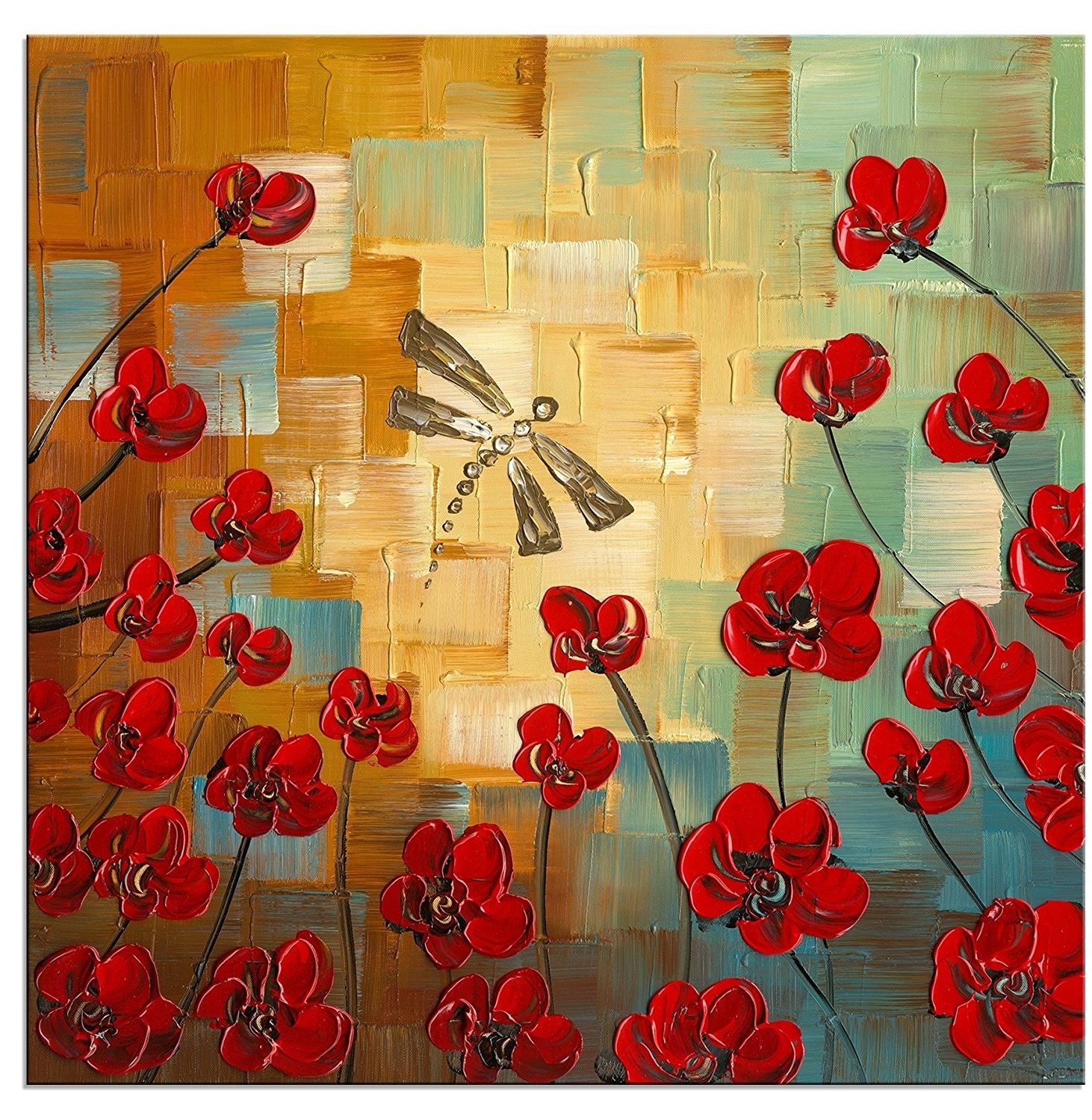 [%dragonfly Modern Flowers Artwork 100% Hand Painted Stretched And Intended For 2017 Floral Canvas Wall Art|floral Canvas Wall Art With Trendy Dragonfly Modern Flowers Artwork 100% Hand Painted Stretched And|most Popular Floral Canvas Wall Art With Regard To Dragonfly Modern Flowers Artwork 100% Hand Painted Stretched And|well Known Dragonfly Modern Flowers Artwork 100% Hand Painted Stretched And With Floral Canvas Wall Art%] (View 6 of 15)