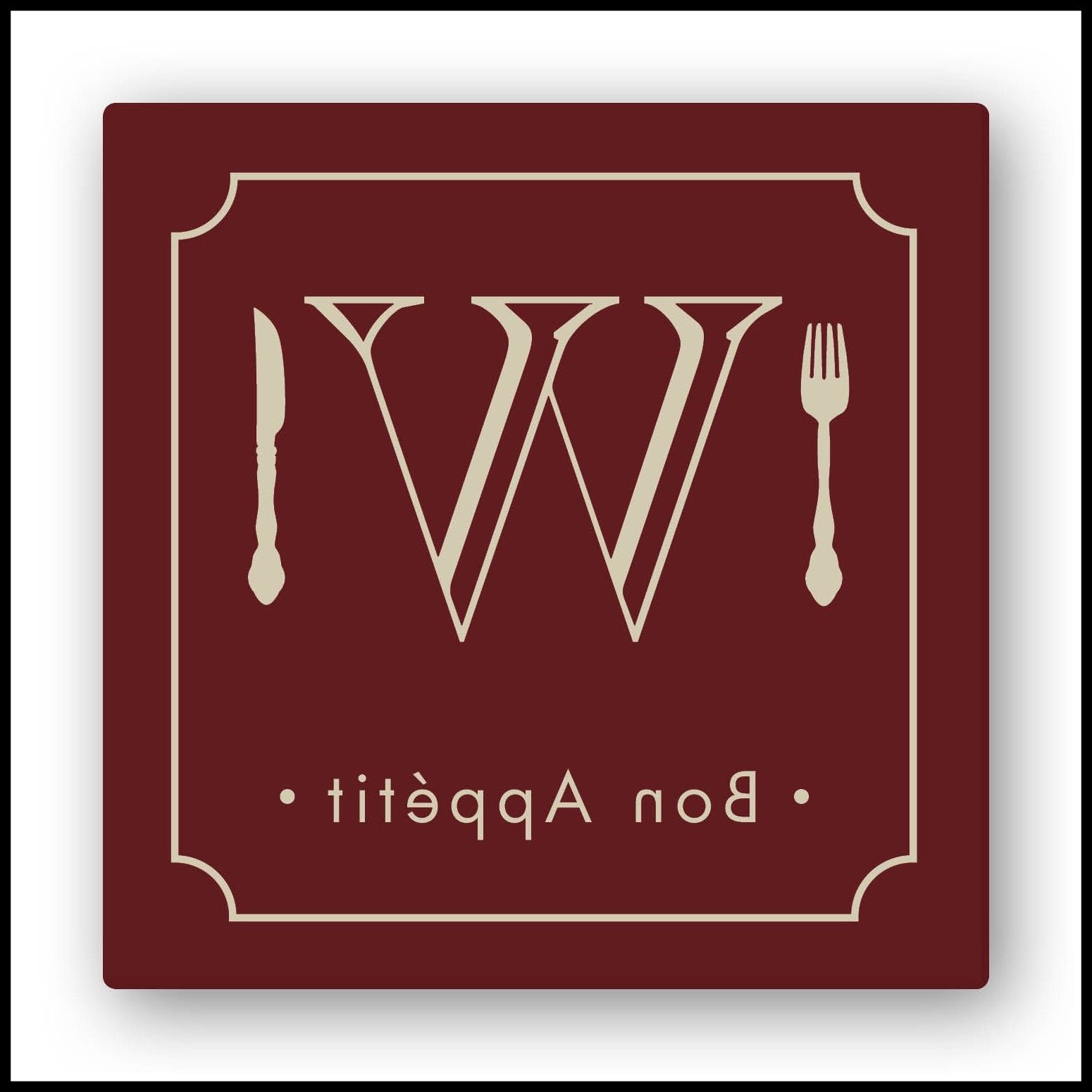 Famous Burgundy Wall Art With Regard To Awesome Bon Appetit Personalized Canvas Burgundy Wall Art U Prints (View 12 of 15)
