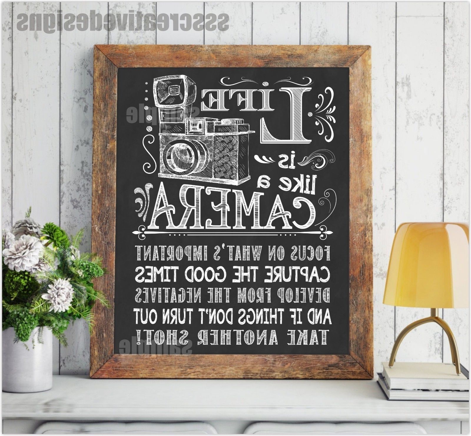Famous Chalkboard Wall Art For Life Is Like A Camera Print Poster Wall Art Print Chalk Board (View 9 of 15)
