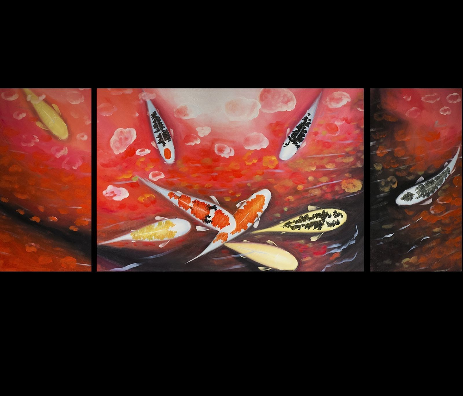 Famous Shocking Koi Fish Painting Framed Art Modern Wall Canvas Prints Of Pertaining To Fish Painting Wall Art (View 7 of 15)