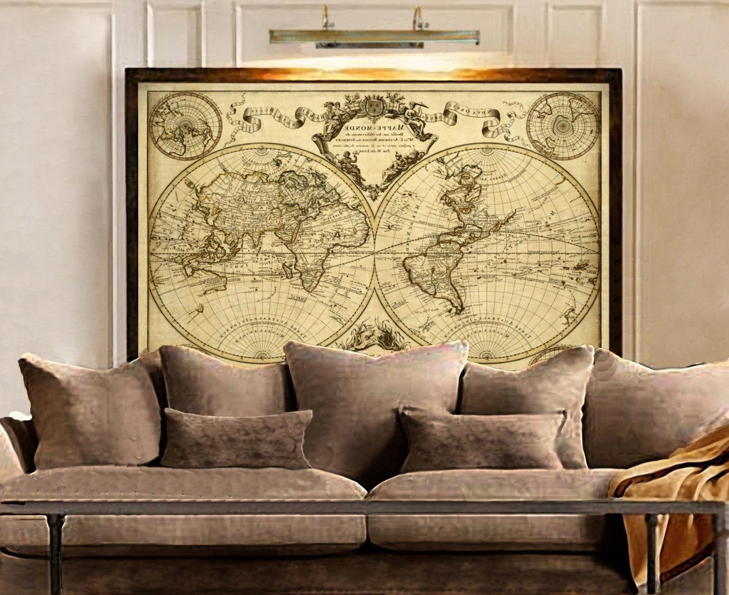 Featured Photo of 2024 Latest World Map Wall Art Framed