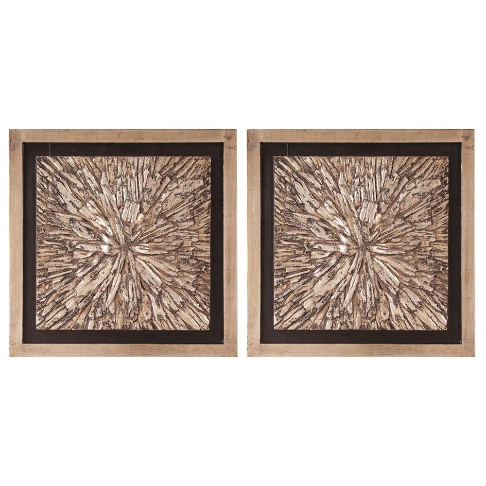 Fashionable Framed Wall Art Intended For Bark Textured Framed Wall Art 37154 – The Home Depot (View 8 of 15)