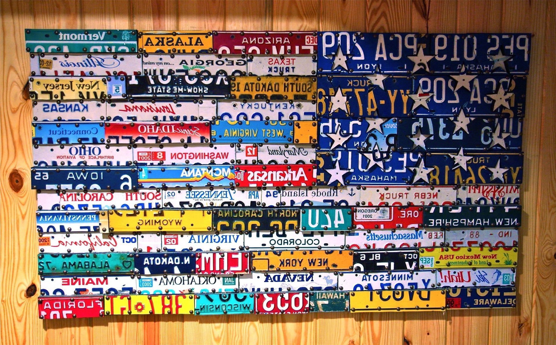 Fashionable Us License Plate Map Canvas New Unique License Plate Wall Art Throughout License Plate Map Wall Art (Photo 9 of 15)