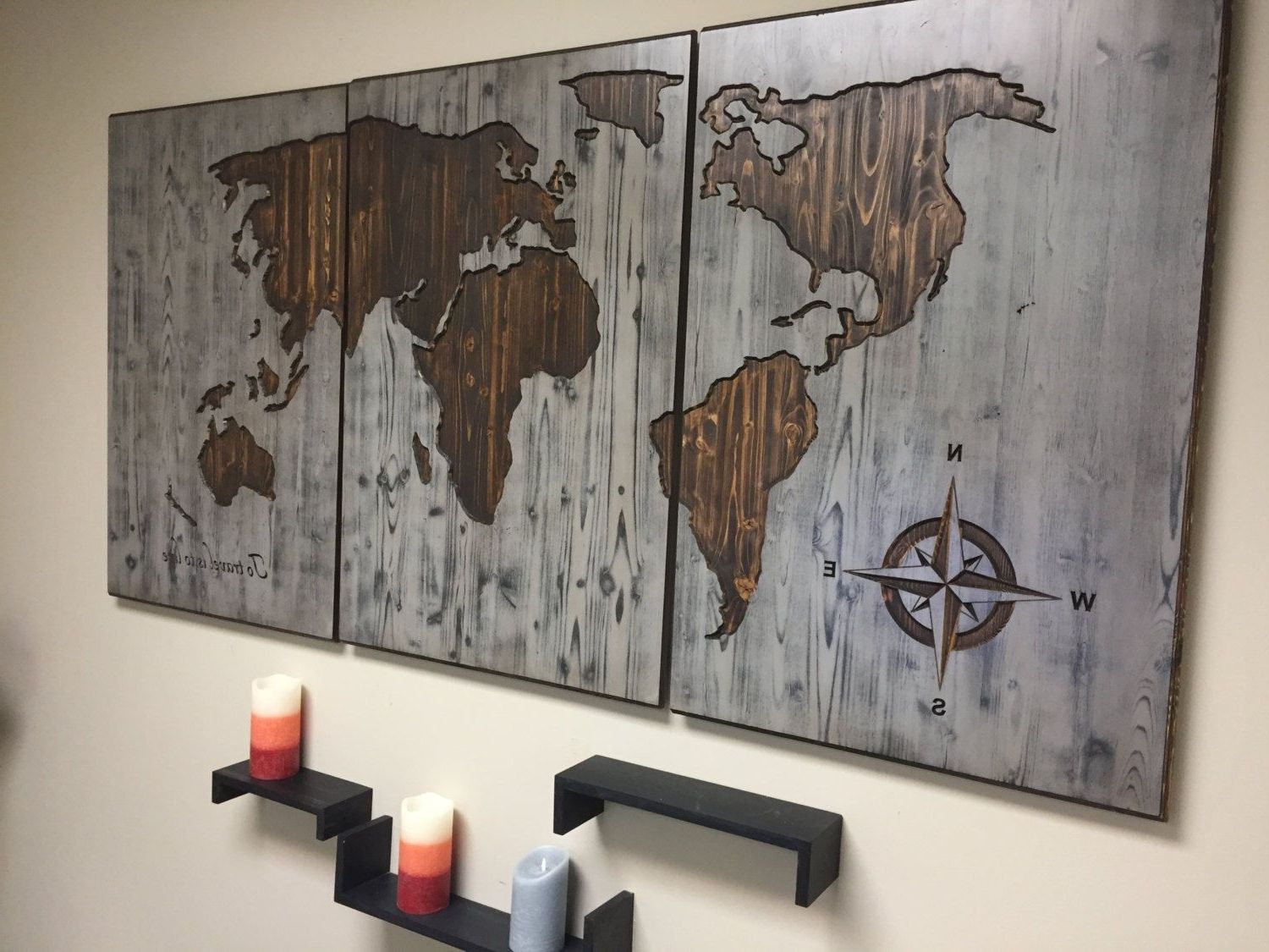 Fashionable Wall Decor For Home, World Map, Customized, Wooden Map, Push Pin Map Inside Wood Map Wall Art (View 1 of 15)