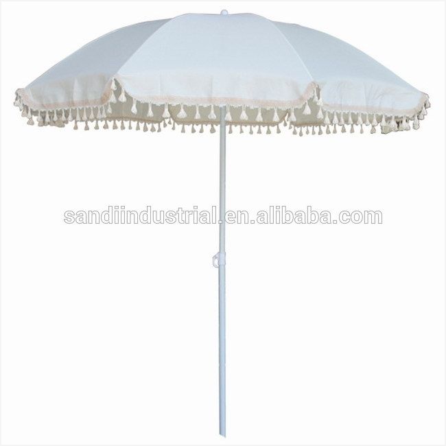 Fringed Patio Umbrella » Inviting White Beach Umbrella With Fringe With Regard To Popular Patio Umbrellas With Fringe (View 1 of 15)