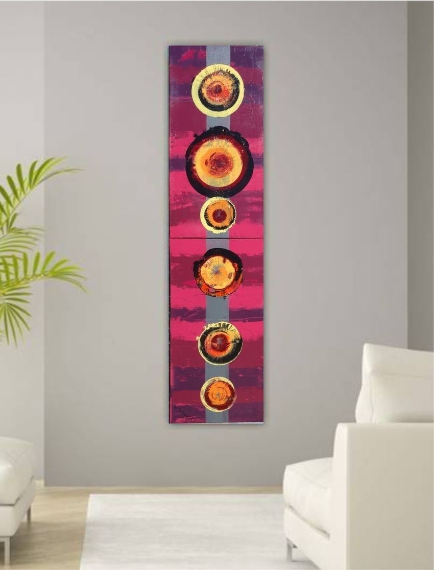 Most Current Burgundy A058 Abstract Painting Vertical Wall Art Decorative Arts For Burgundy Wall Art (View 1 of 15)