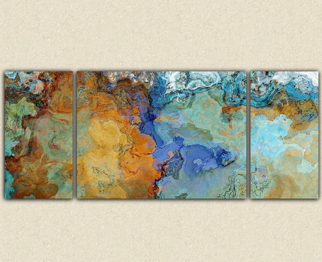 Most Current Very Large Abstract Wall Art Canvas Print, 30X72 To 40X90 Triptych With Regard To Large Abstract Wall Art (View 1 of 15)