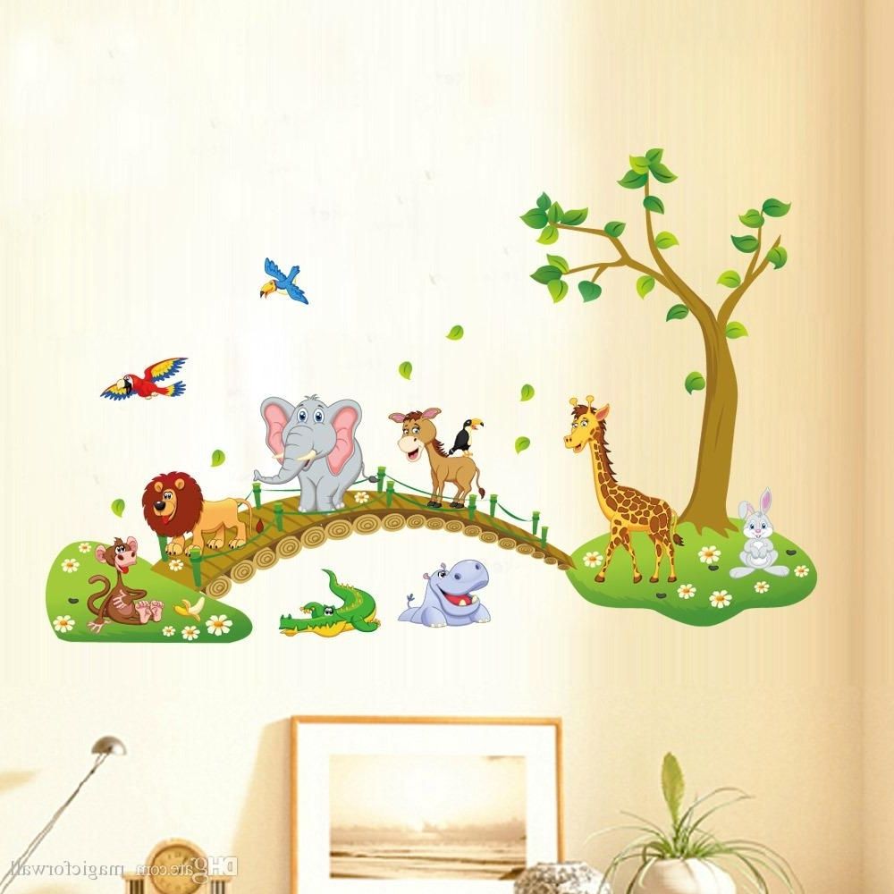 Most Recent Kids Babies Boys Girls Room Wall Decor Poster Cartoon Animals Lined For Baby Room Wall Art (View 2 of 15)