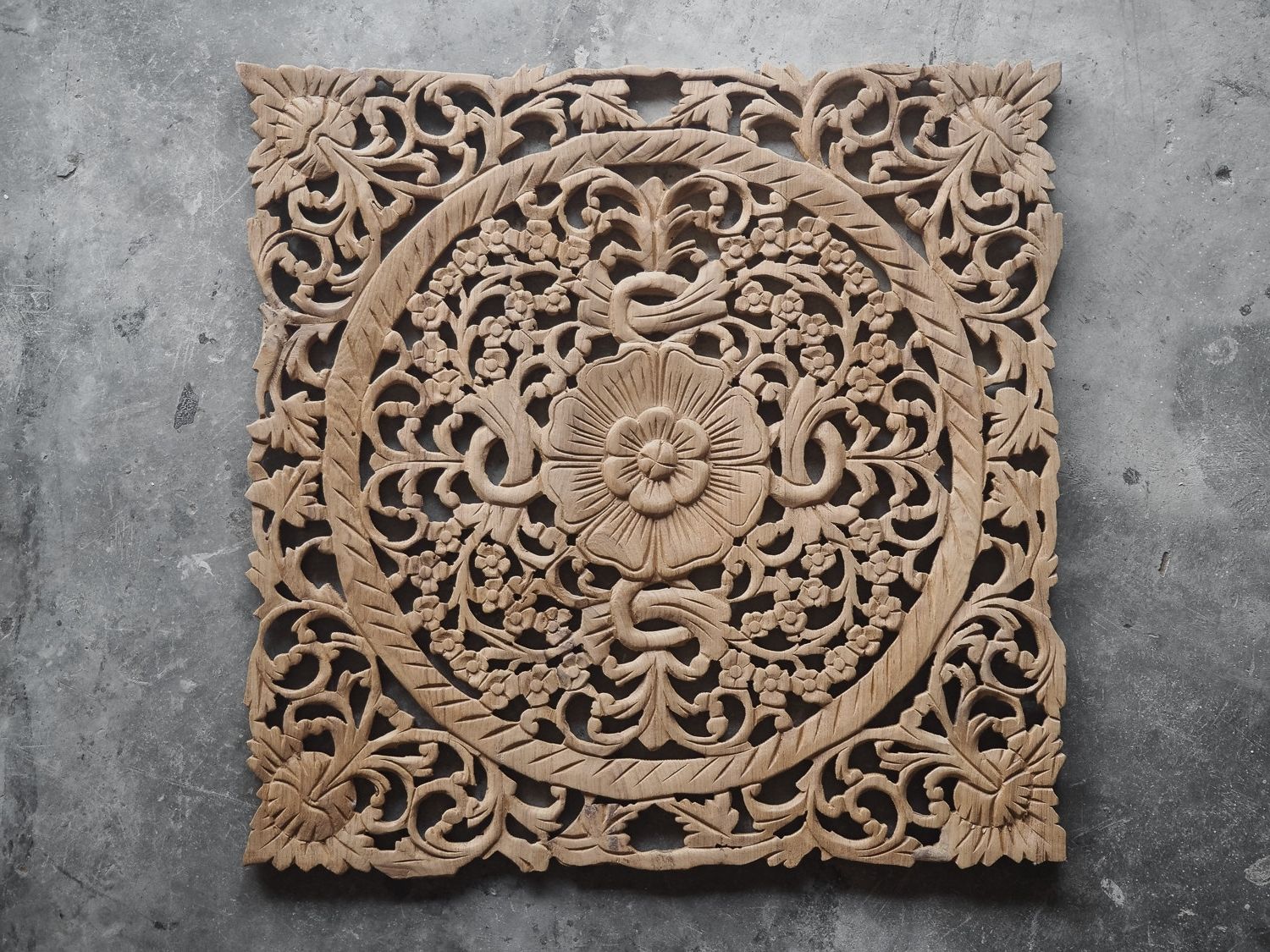 Most Recently Released Wood Carved Wall Art Inside Buy Lotus Wood Carving Plaque Oriental Decor Online (Photo 1 of 15)