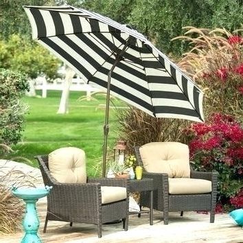 Most Up To Date Black And White Striped Patio Umbrellas For Interior (View 8 of 15)