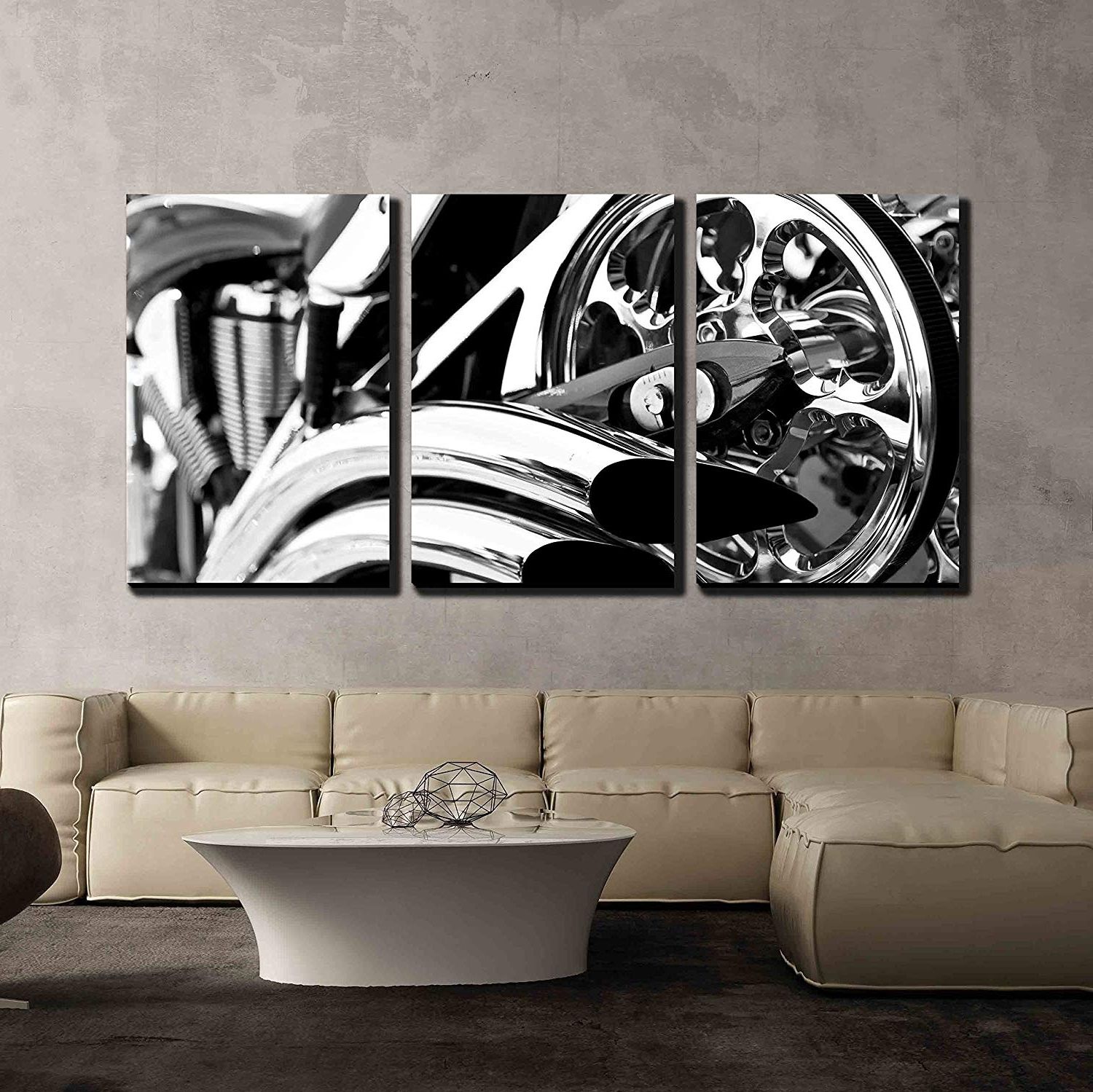 Motorcycle X3 Panels – Canvas Art (View 1 of 15)