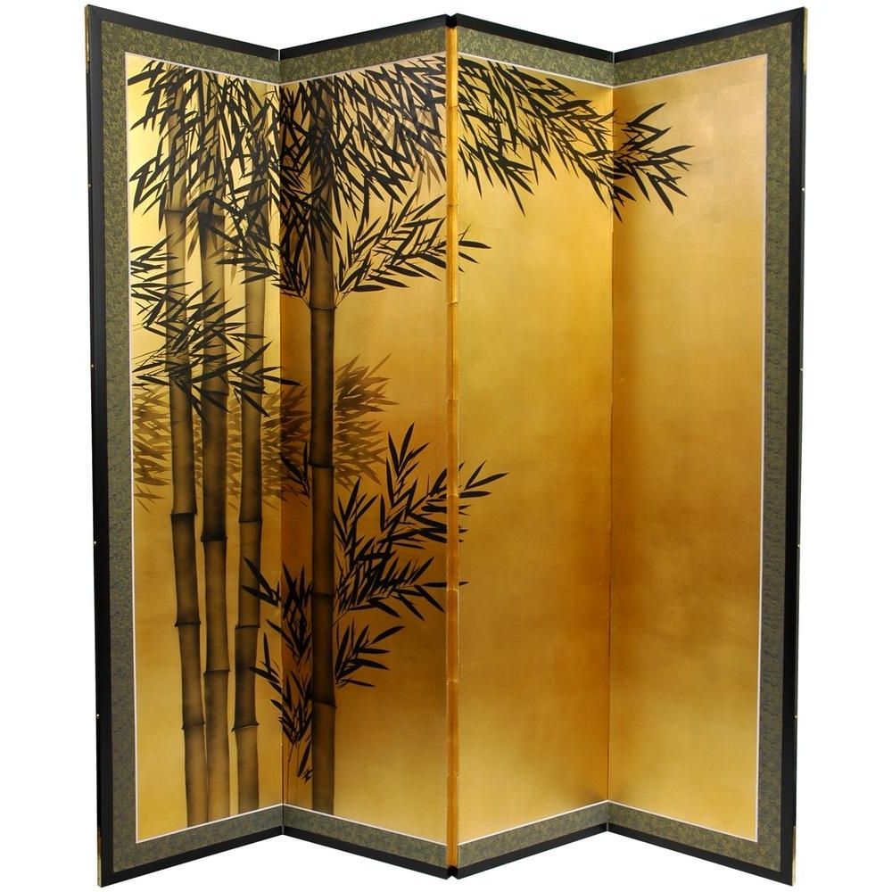 Newest Bamboo Wall Art With Regard To 69.5 In. X 67 In. "gold Leaf Bamboo" Wall Art Silk Bambootall – The (Photo 5 of 15)