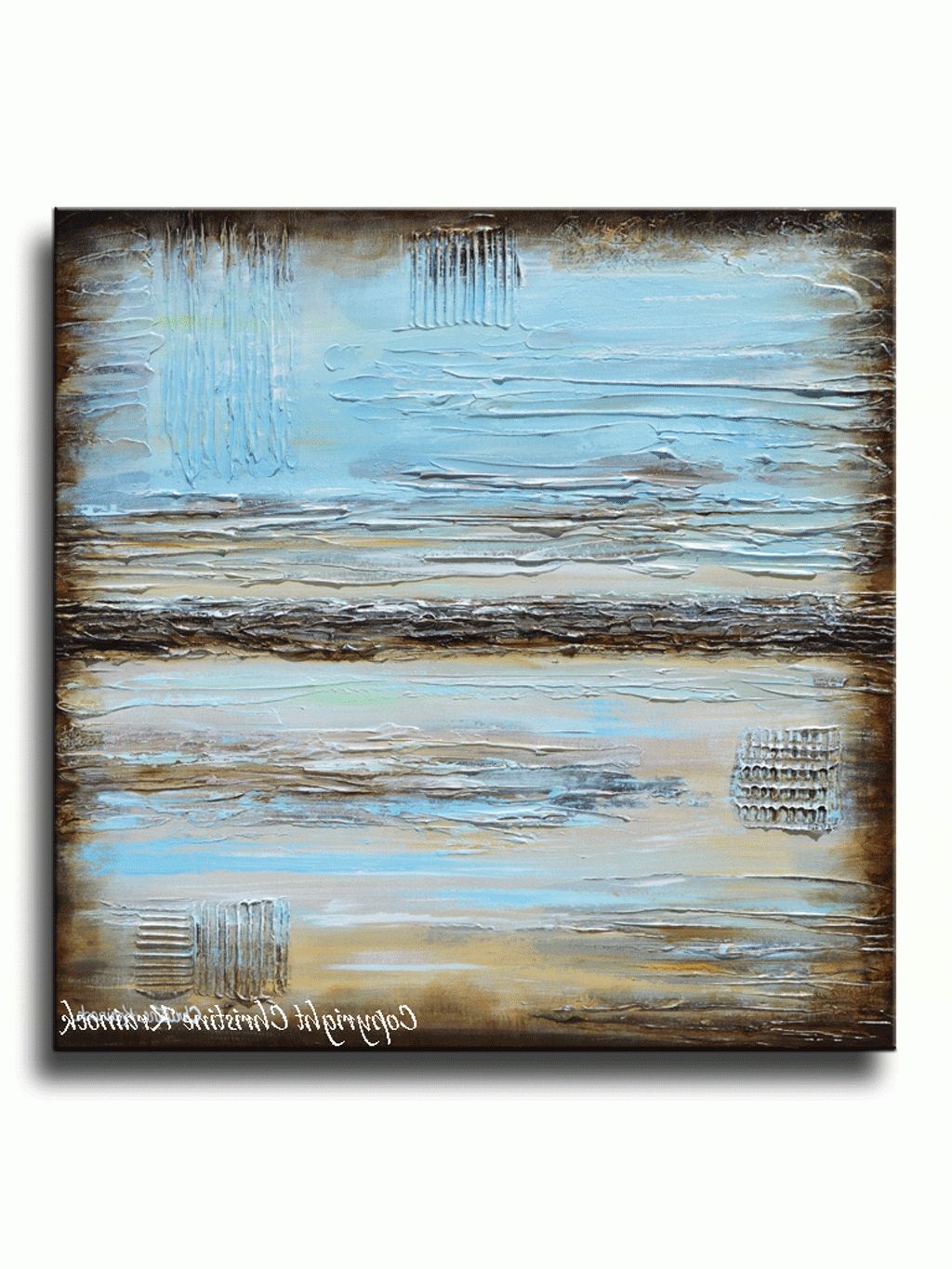 Newest Giclee Print Blue Abstract Painting Blue Brown Modern Urban Canvas For Teal And Brown Wall Art (View 6 of 15)