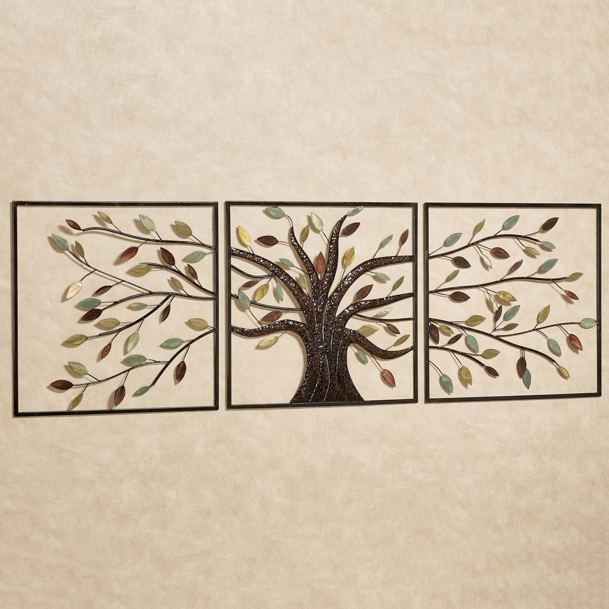 Newest Metallic Wall Art With Regard To Ever Changing Brown Tree Metal Wall Art Set (Photo 1 of 15)