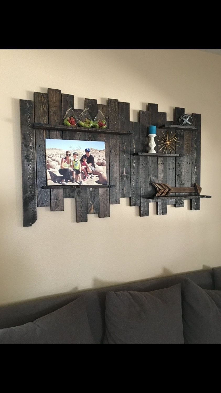 Pallet Wall Art Pertaining To Most Popular Reclaimed Wood Wall Shelf, Reclaimed Wood Wall Decor, Wood Shelf (View 3 of 15)