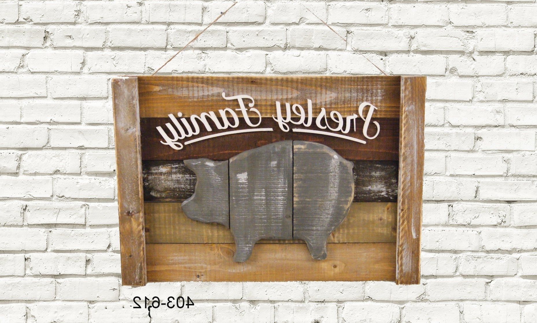 Personalized Wood Wall Art Within Latest Pig Decor, Personalized Pig, Reclaimed Wood Wall Hanging, Interior (View 15 of 15)