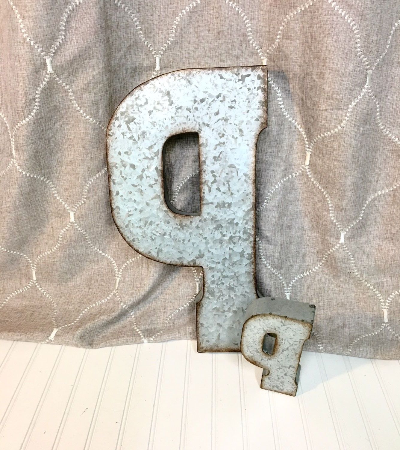 Popular Galvanized Metal Letter/letter P/galvanized Metal Wall Letter/large Intended For Metal Letter Wall Art (View 14 of 15)