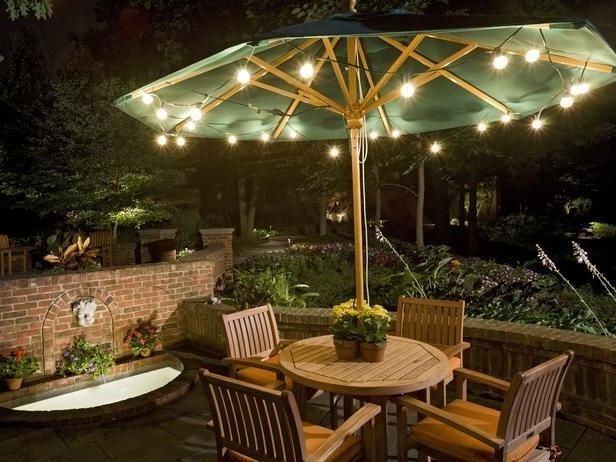 Popular Patio Umbrella Lights Inside The 11 Best Diy Outdoor Lighting Ideas (View 3 of 15)