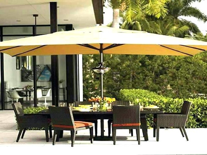 Preferred Rectangular Patio Umbrellas Brown Rectangular Rectangular Cantilever Pertaining To Rectangle Patio Umbrellas (Photo 15 of 15)