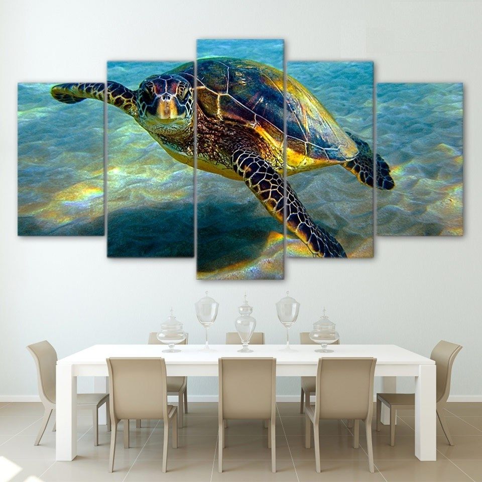 Preferred Sea Turtle Canvas Wall Art With Hd Printed 5 Piece Wall Art Canvas Deep Ocean Turtles Canvas (Photo 1 of 15)