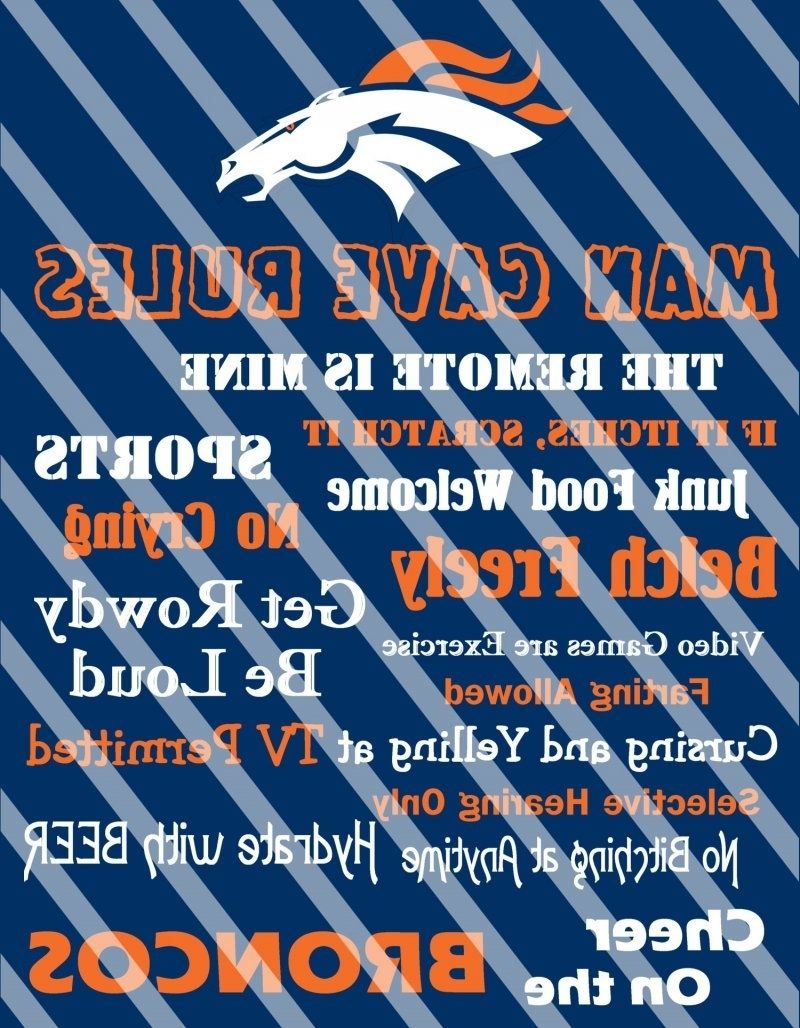 Recent Denver Broncos Man Cave Rules Wall Decor Sign (Digital Or Shipped) Within Broncos Wall Art (View 14 of 15)