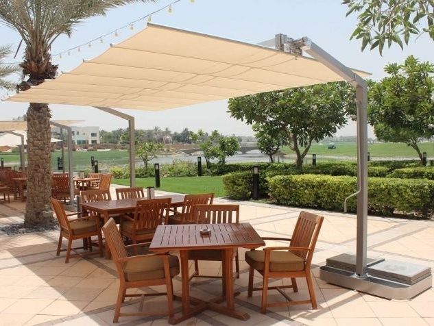 Rectangular Patio Umbrellas For Well Known Fim Flexy Aluminum 8' X 16' Rectangular Offset Patio Umbrella (View 1 of 15)