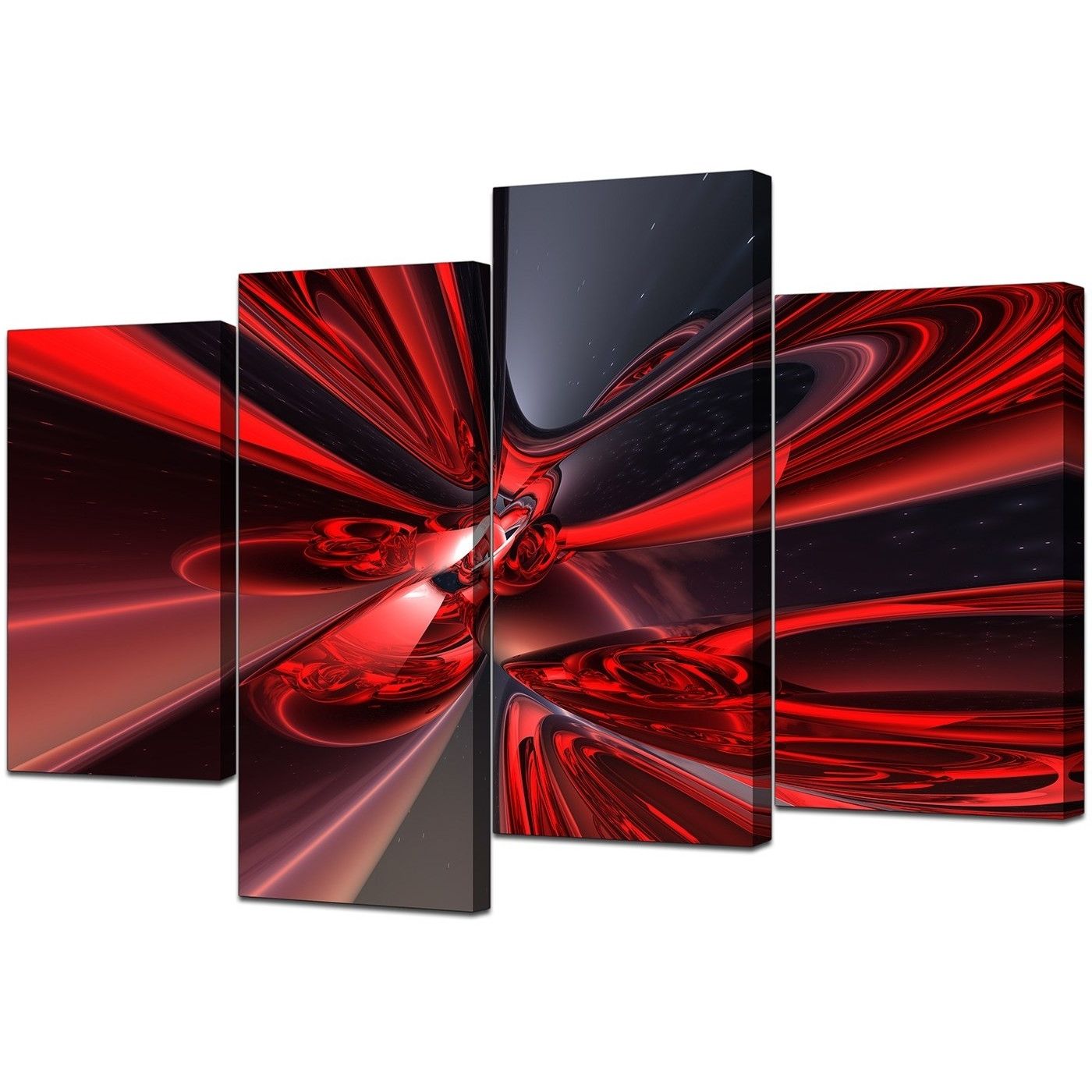 Red Canvas Wall Art Inside Well Known Abstract Canvas Art Prints In Deep Red – For Living Room (View 3 of 15)