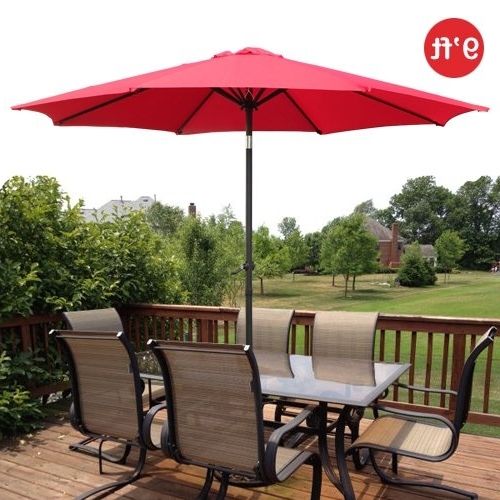 Red Patio Umbrellas With Regard To Most Popular Amazon : Gothobby 9Ft Outdoor Patio Umbrella Aluminum W/ Tilt (View 1 of 15)
