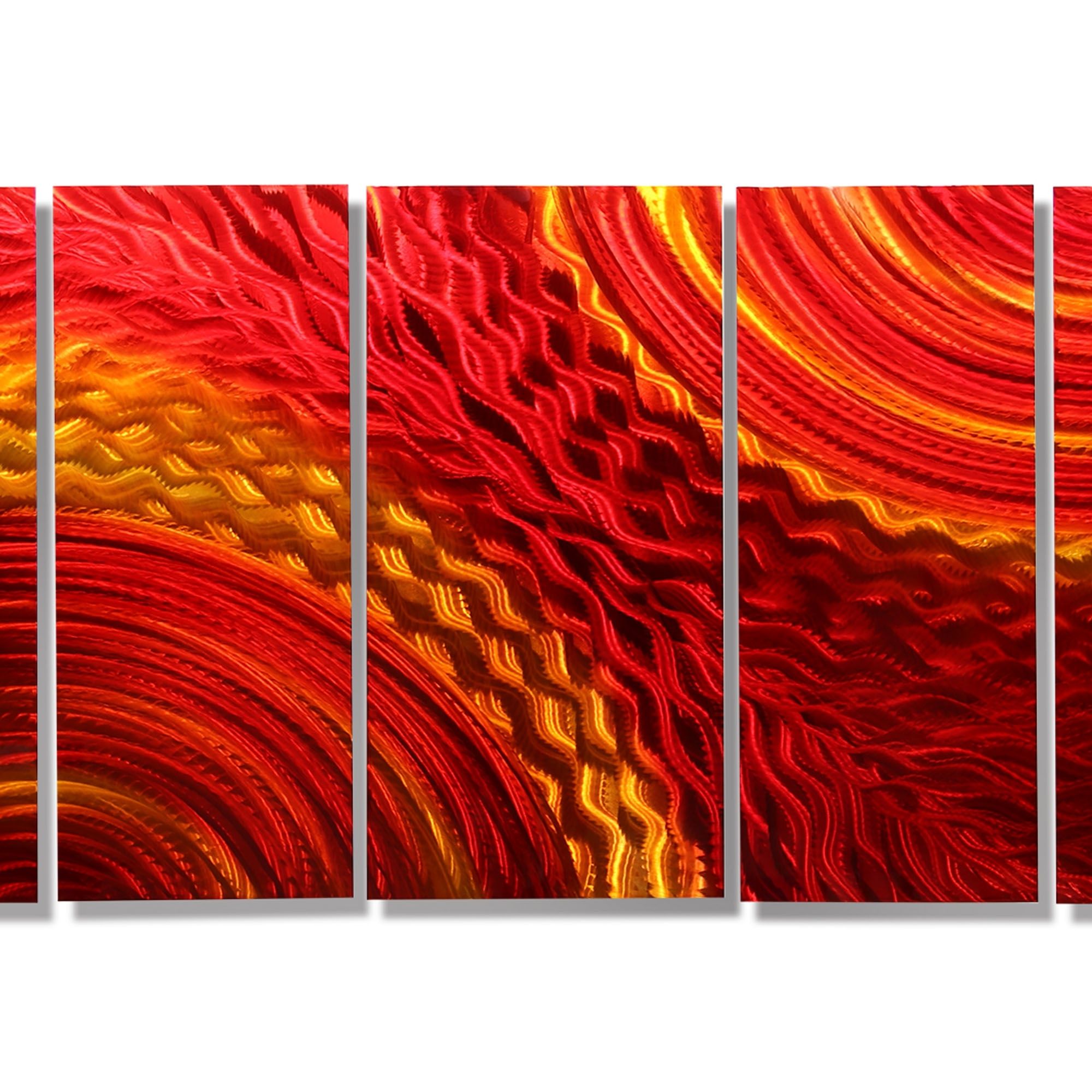 Red Wall Art With Preferred Harvest Moods – Dynamic Red & Gold Modern Metal Wall Sculpture (View 14 of 15)