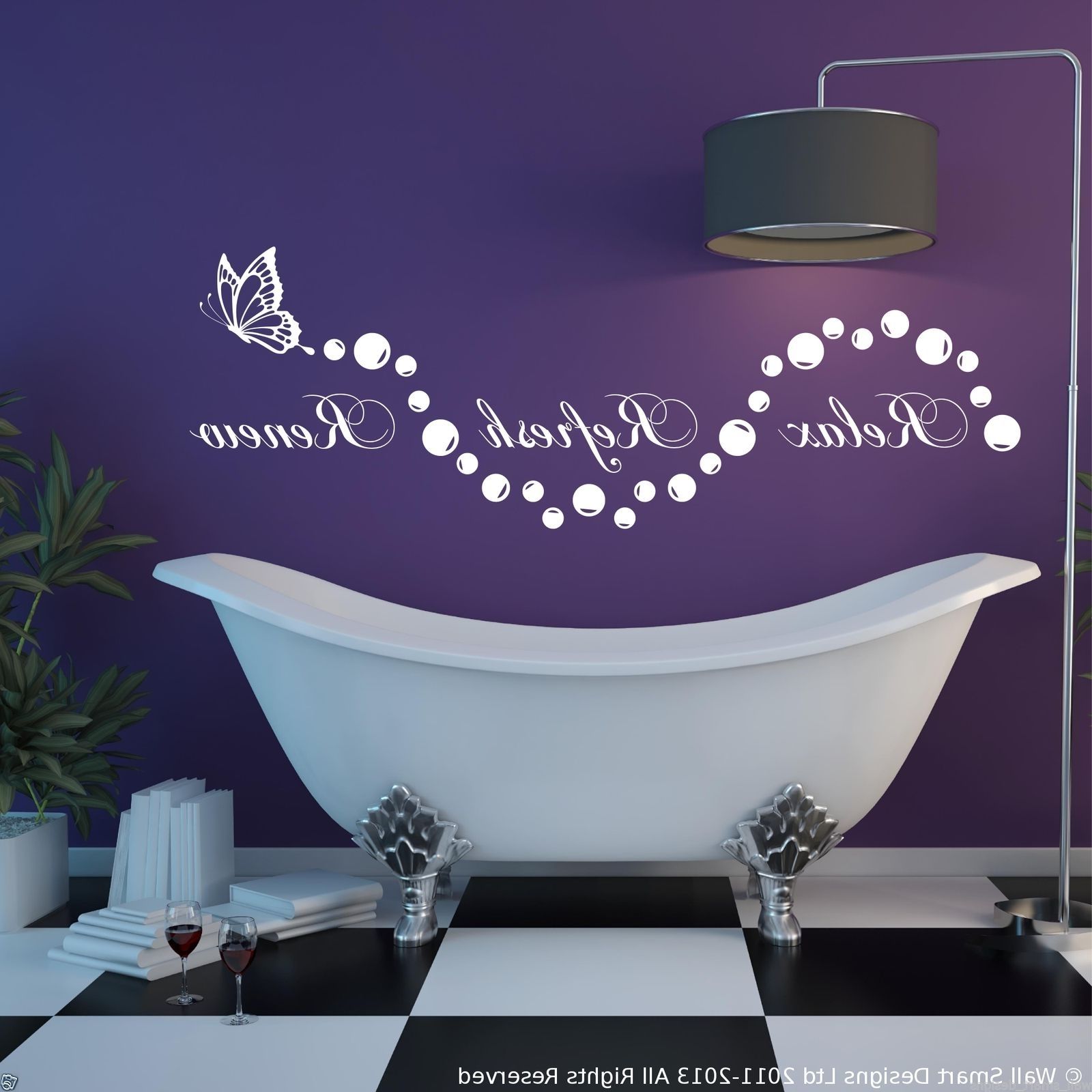 Relax Wall Art Within Well Known Relax Bathroom Bubbles En Suite Wall Art Sticker Quote Decal Stencil (Photo 3 of 15)