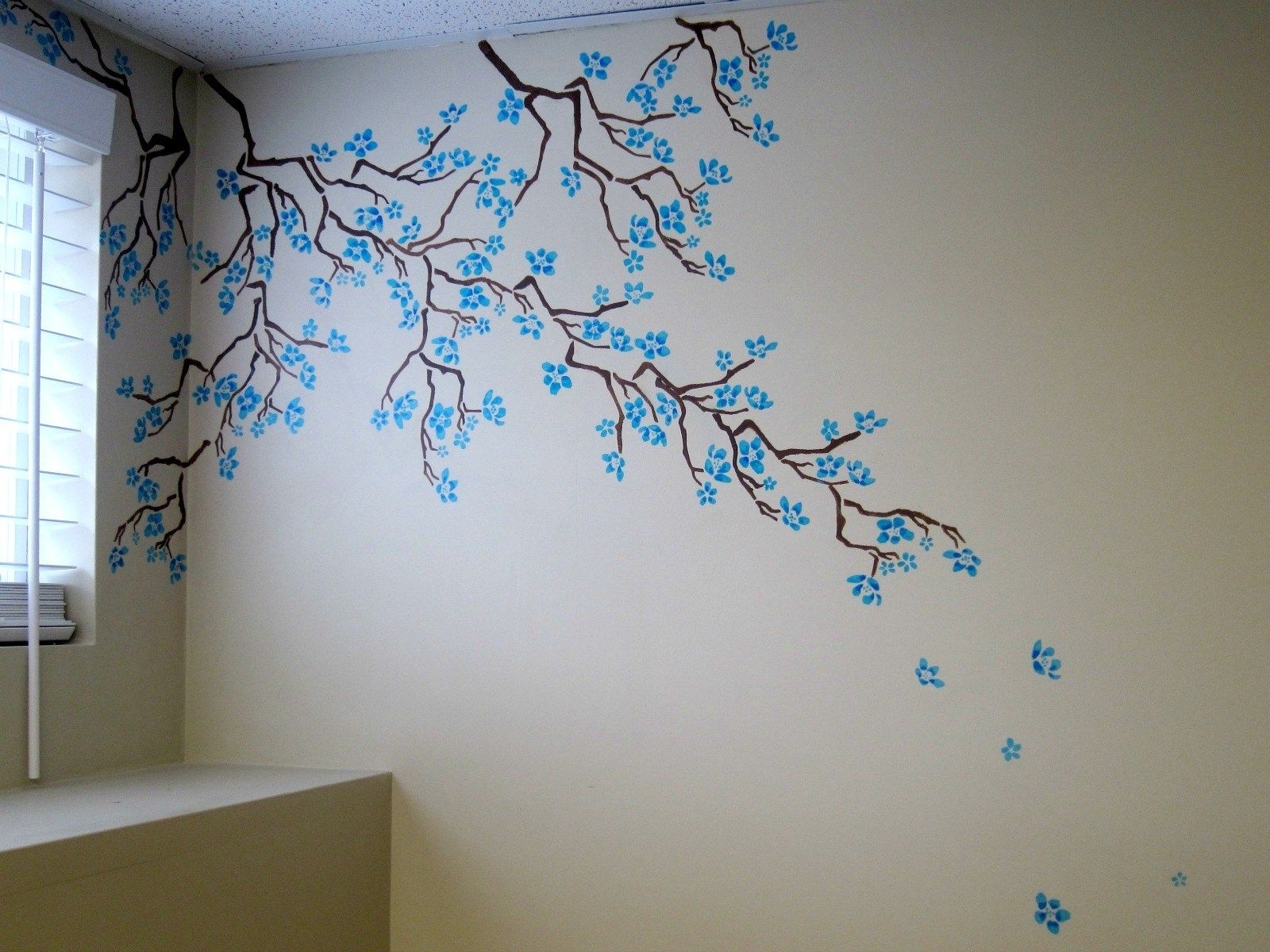 Stencil Wall Art With Regard To 2017 Cherry Blossom Stencil Wall Art – Marjolaine Walker (View 5 of 15)
