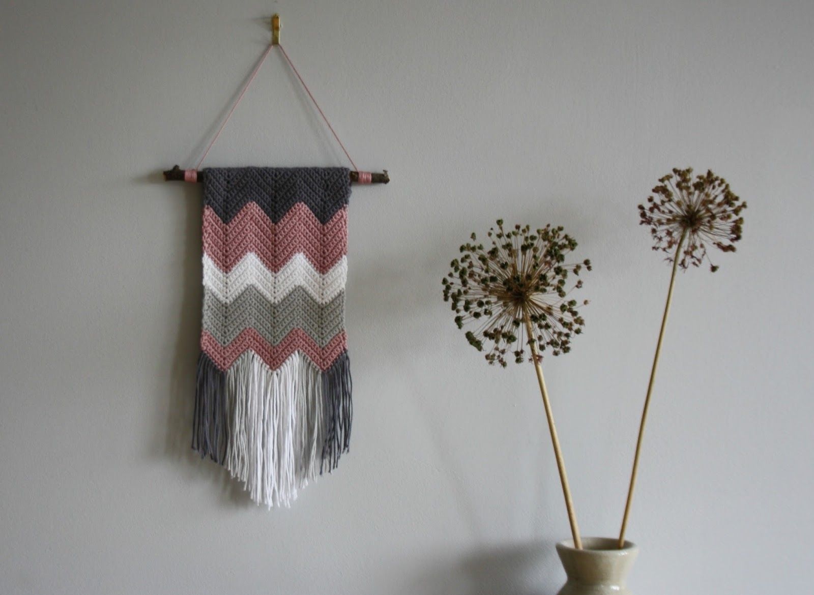 Tales From A Happy House.: A Crocheted Zigzag Wall Hanging Intended For Popular Crochet Wall Art (Photo 5 of 15)