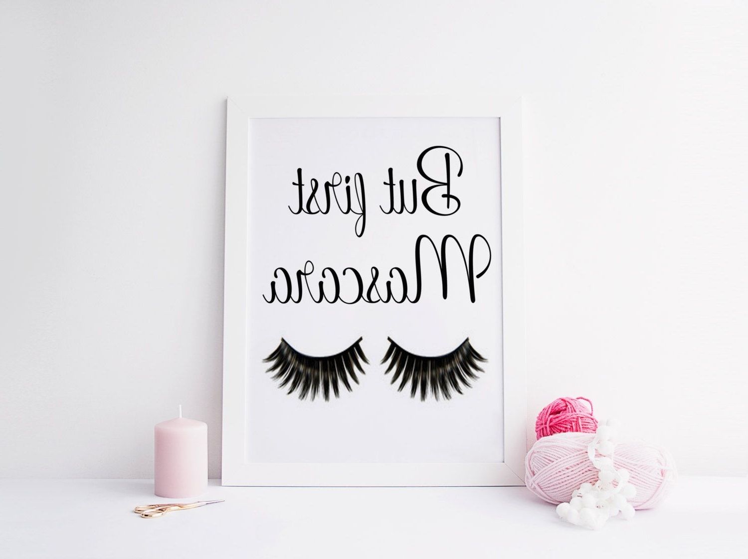 Teen Wall Art With Regard To Well Liked Makeup Wall Art, Teen Wall Print, Makeup Wall Decor, Mascara Quote (Photo 12 of 15)