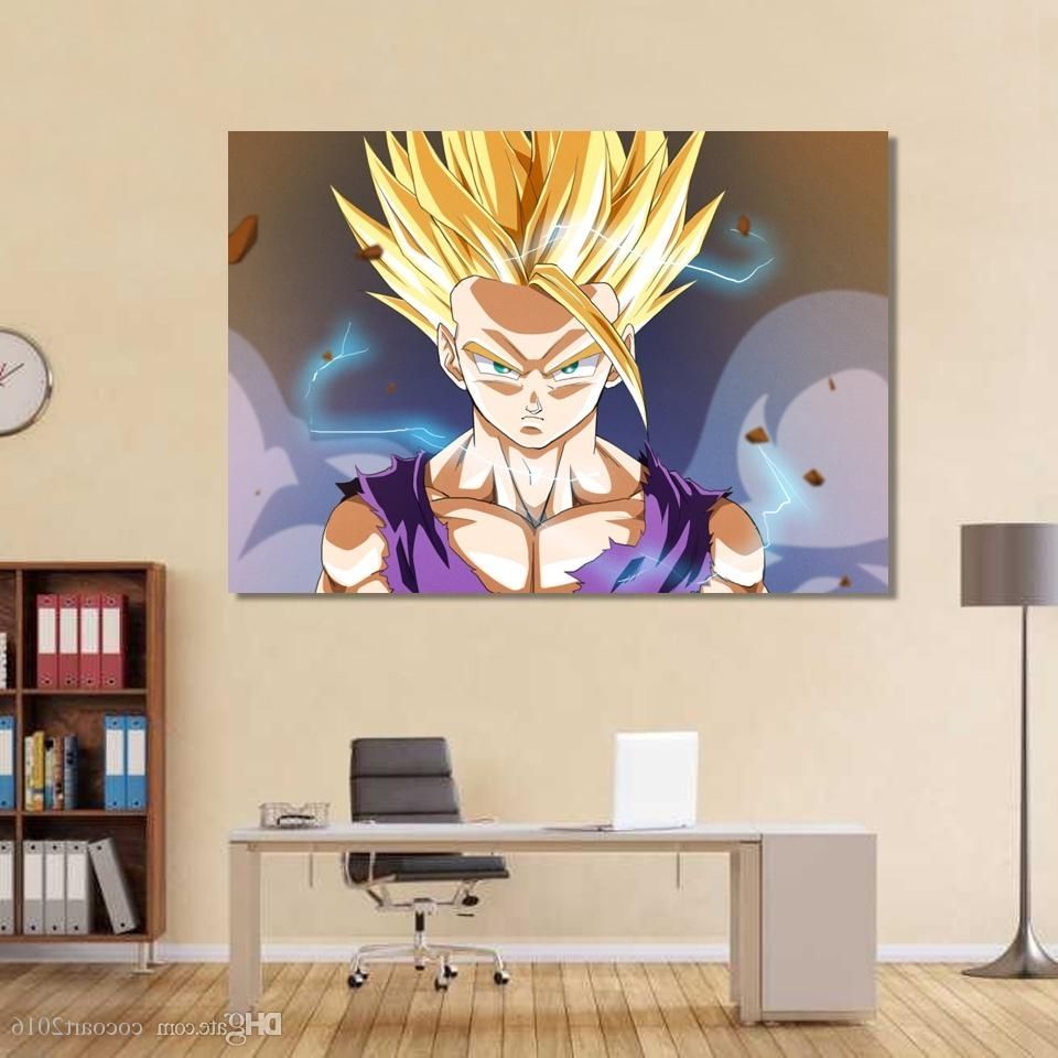 Trendy Dragon Wall Art Intended For 2018 Canvas Art Dragon Ball Z Saiyan Canvas Painting Posters And (Photo 13 of 15)