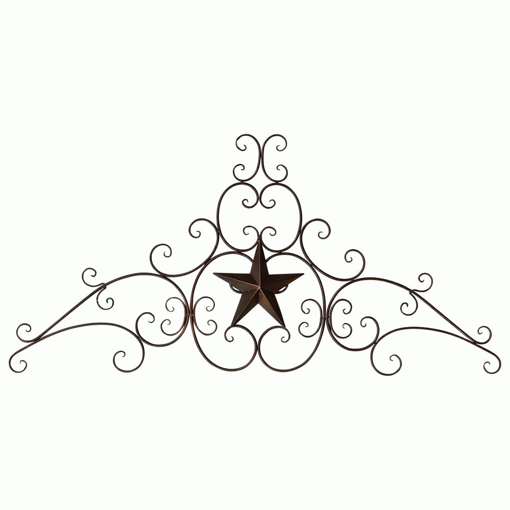 Well Known Metal Star & Scroll Wall Hanging With Metal Scroll Wall Art (View 2 of 15)