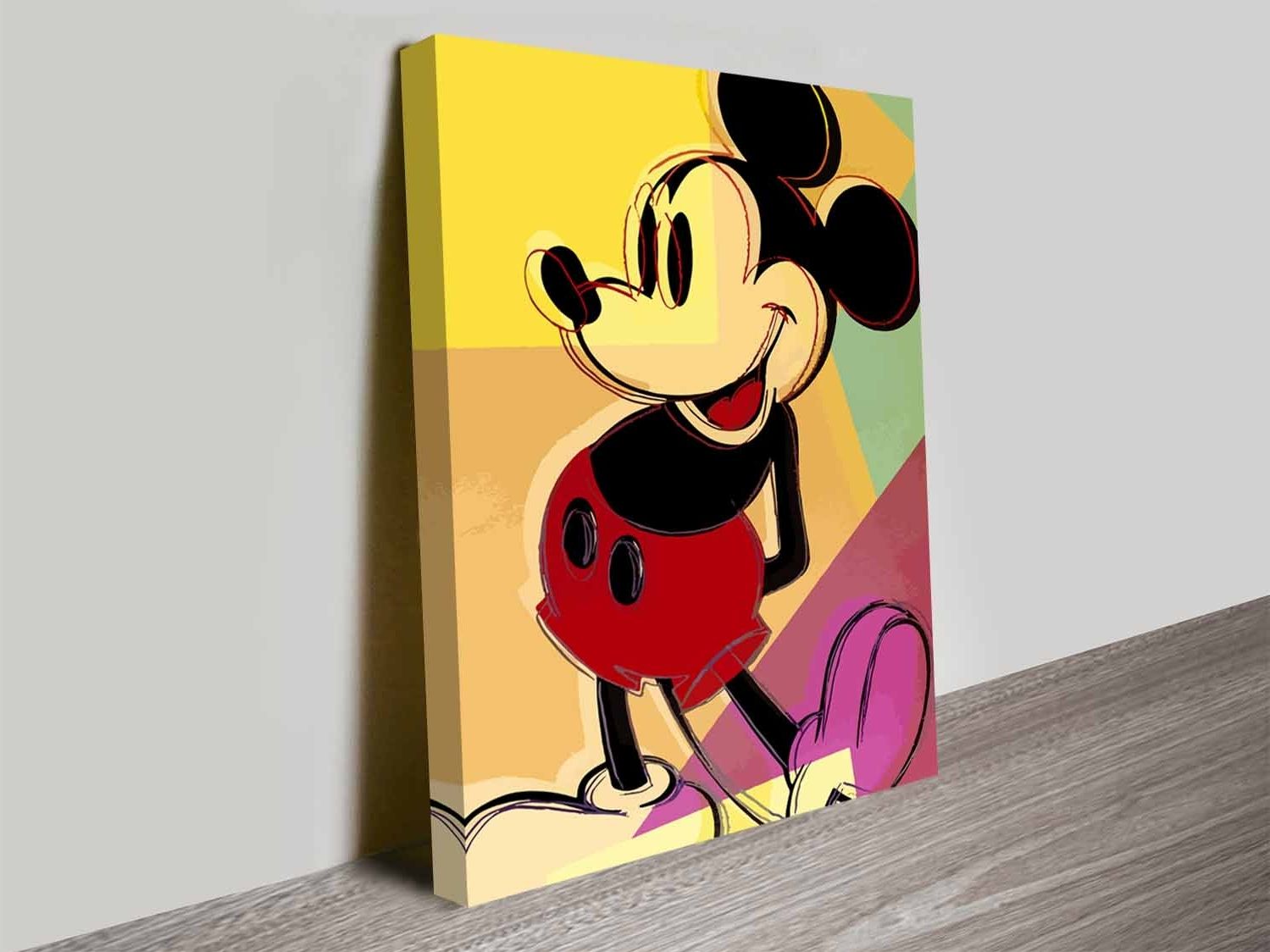 Well Known Mickey Mouse Canvas Wall Art For Mickey Mouse Andy Warhol Wall Pop Art Print On Canvas (View 6 of 15)